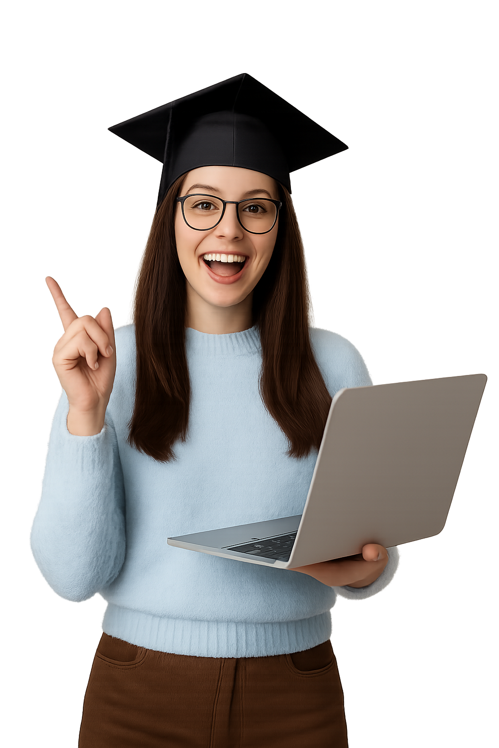Smiling student wearing a graduation cap